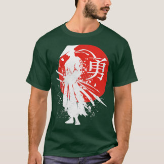 Camiseta Guerrero samurai japonés retro caligrafía de Japón