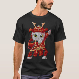 Camiseta Guerrero Samurái Japonés Tokio Japón Gato Dabbing