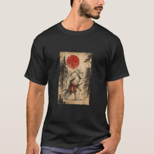 Camiseta Guerrero samurái japonés Yeti gráfico vintage