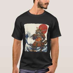 Camiseta Guerrero samurái mapache divertido & arte japonés
