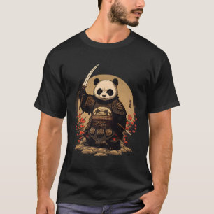 Camiseta Guerrero Samurai Panda Japonés Ninja Panda Kawaii