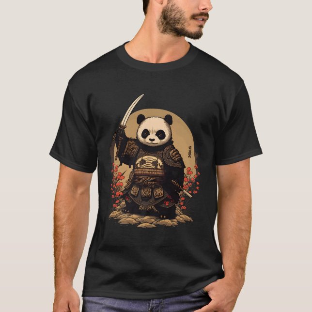 Camiseta Guerrero Samurai Panda Japonés Ninja Panda Kawaii (Anverso)