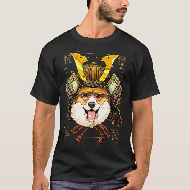 Camiseta Guerrero Samurái Perro Corgi Samurái Corgi (Anverso)