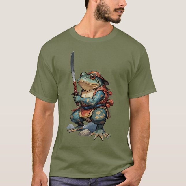 Camiseta Guerrero Samurái Rana con Katana (Anverso)