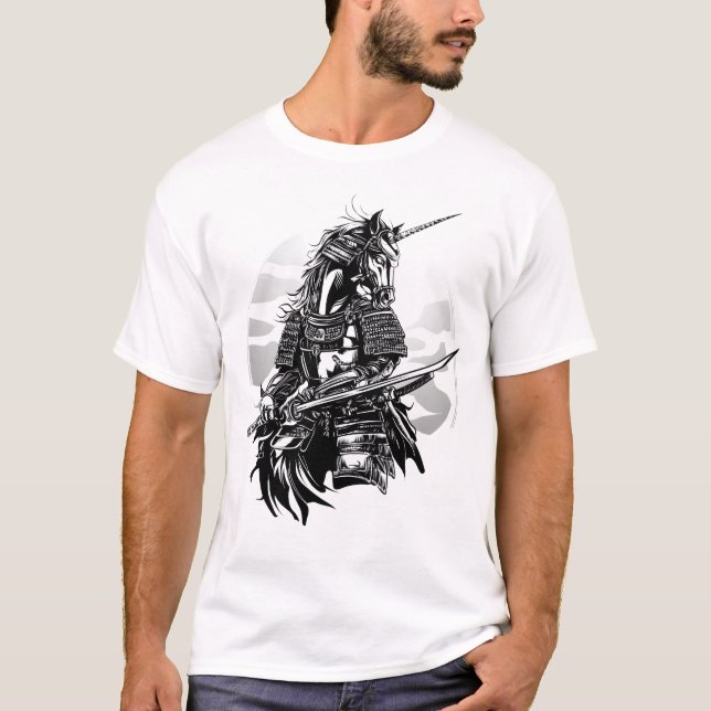 Camiseta Guerrero Samurái Unicornio (1) (Anverso)