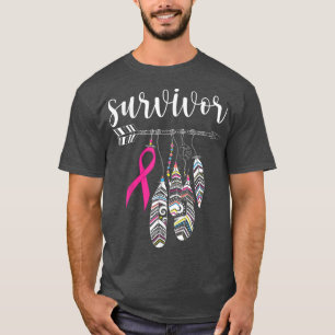 Camiseta Guerrero superviviente Cinta rosada de Cáncer de M