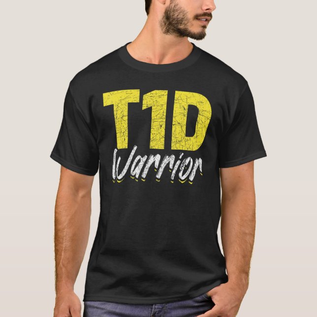 Camiseta Guerrero T1D Diabetes Sensibilización Mes de Diabe (Anverso)