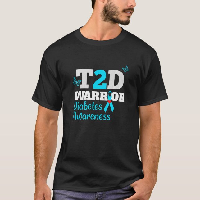 Camiseta Guerrero T2d Tipo 2 Sensibilización sobre la diabe (Anverso)