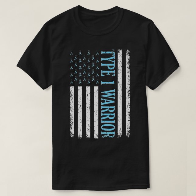 Camiseta Guerrero tipo 1 Diabetes Sensibilización Diabética (Diseño del anverso)