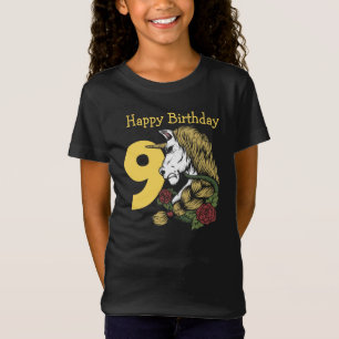 Camiseta Guerrero Unicornio amarillo 9 cumpleaños T-Shirt