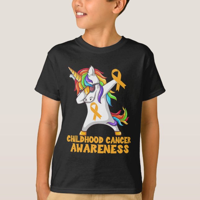 Camiseta Guerrero Unicornio: Concienciación sobre el cáncer (Anverso)