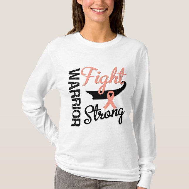 Camiseta Guerrero uterino endometrial del cáncer (Anverso)