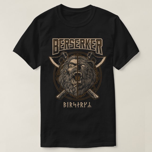 Camiseta Guerrero vikingo pagano nórdico berserker oso (Diseño del anverso)