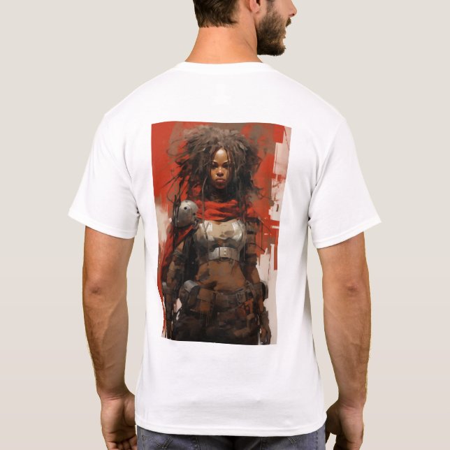 Camiseta Guerreros africanos estilo artístico por Ashley Wo (Reverso)