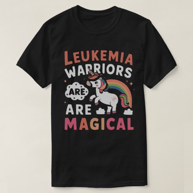 Camiseta Guerreros de leucemia son leucemia magra unicornio (Diseño del anverso)