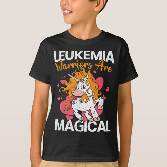 Camiseta Guerreros de leucemia son leucemia magra unicornio (Anverso)