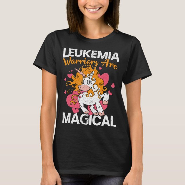 Camiseta Guerreros de leucemia son leucemia magra unicornio (Anverso)