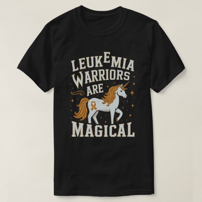 Camiseta Guerreros de leucemia son leucemia magra unicornio (Diseño del anverso)