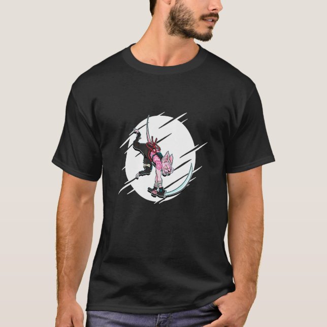 Camiseta guerro samurái gato Sphynx (Anverso)