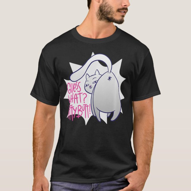Camiseta Guess What Kitty Butt Funny Cat Lover Kitten Cat O (Anverso)
