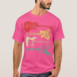 Camiseta Gui Acústica de Guitarra Retro Vintage Hombres
