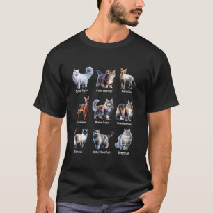Camiseta Guía de amantes de gatos Diferentes razas de gatos