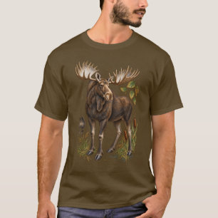 Camiseta Guía de campo de alce toro vintage arte de vida si