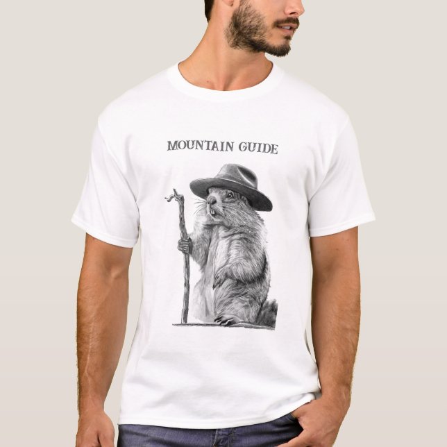 Camiseta Guía de la montaña - Diseño de marmota caprichosa (Anverso)