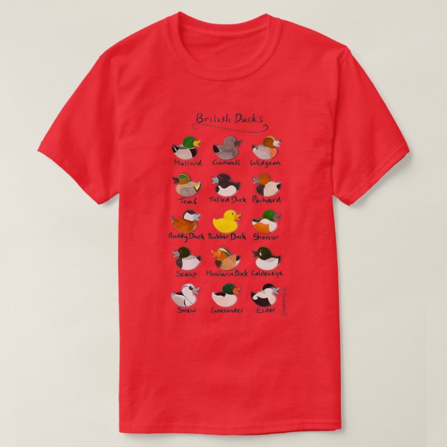 Camiseta Guía de los Patos Británicos (Diseño del anverso)