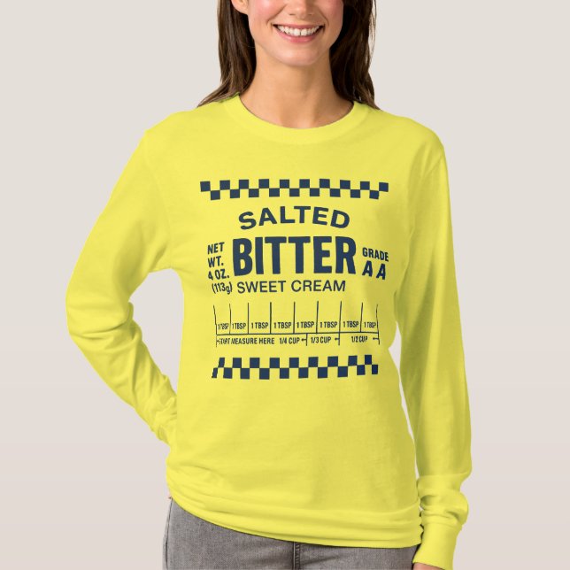 Camiseta Guía de Medición de Mantequilla Salada (Anverso)