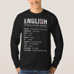 Camiseta Guía De Traducción De Jerga En Inglés Para Los Exp