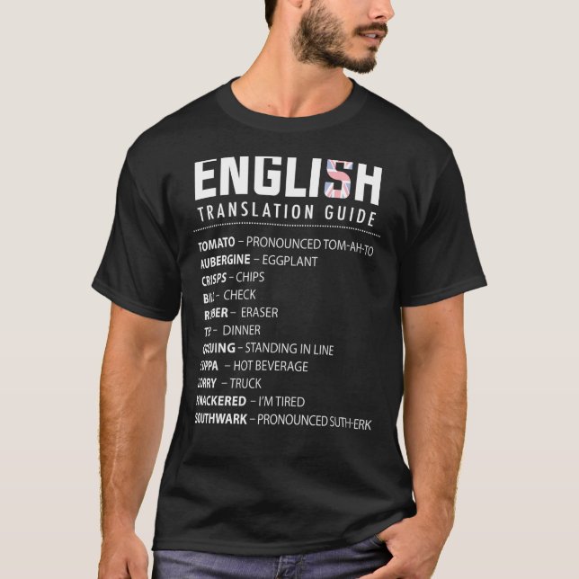 Camiseta Guía De Traducción De Jerga En Inglés Para Los Exp (Anverso)
