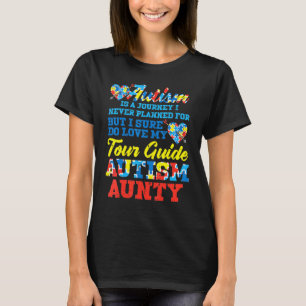 Camiseta Guía de viaje de autismo nunca planeada Tía Tía