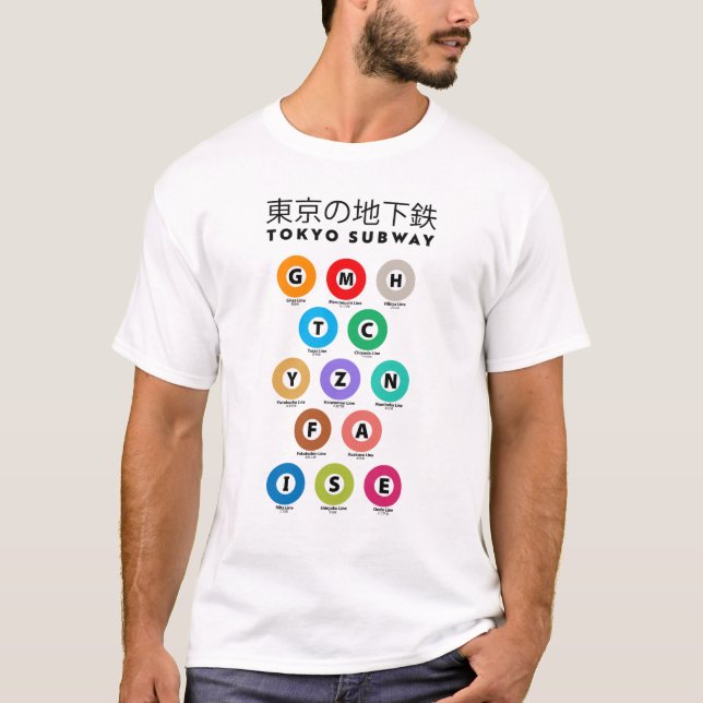 CAMISETA GUÍA DEL METRO DE TOKIO 東 京 の 地 下 鉄 (Anverso)