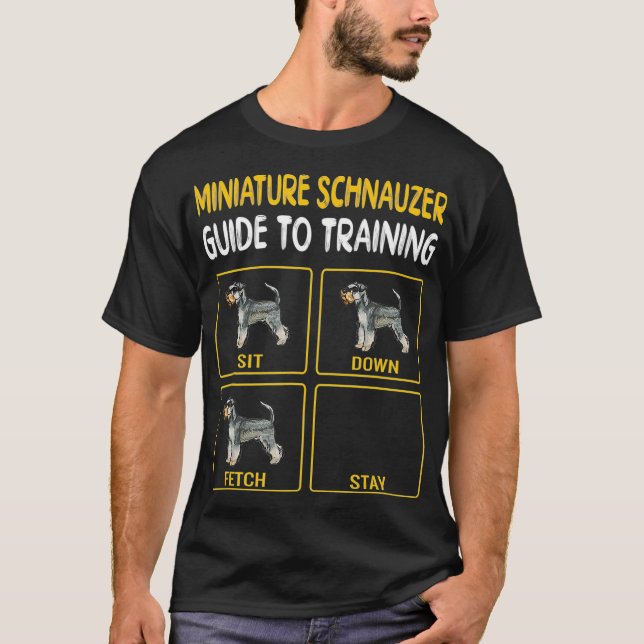 Camiseta Guía Miniatura De Schnauzer Para Perro Entrenador (Anverso)
