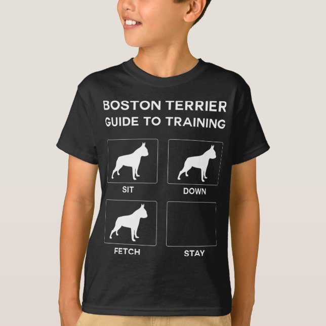Camiseta Guía Terrier De Boston Para Entrenar Perro Obedien (Anverso)