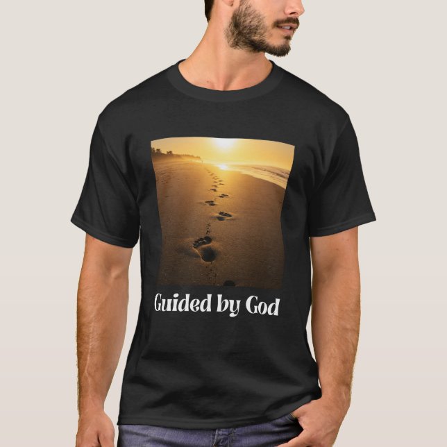 Camiseta Guiado por Dios - Pasos de Fe (Anverso)