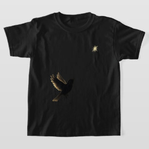 Camiseta Guiado por la Luz – Silueta de Pájaro y Estrella