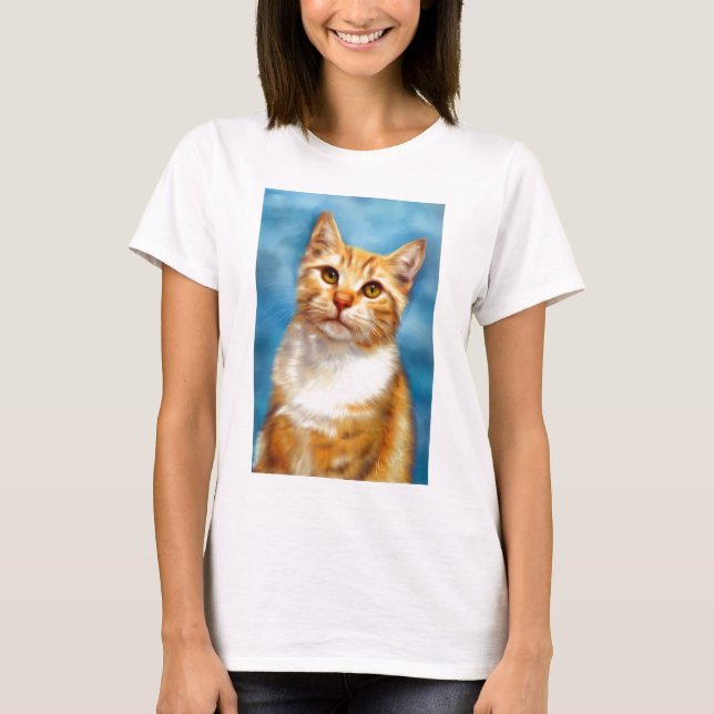 Camiseta Guillermo dulce - arte anaranjado del gato de (Anverso)