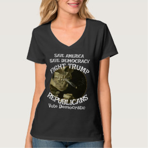 Camiseta Guillotina cuello en V de Trump