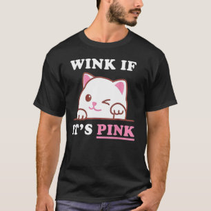 Camiseta Guiña Si Es Rosa Humor Divertido Gato Adorable