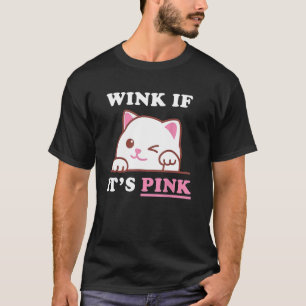 Camiseta Guiña Si Es Rosa Humor Divertido Gato Bonito