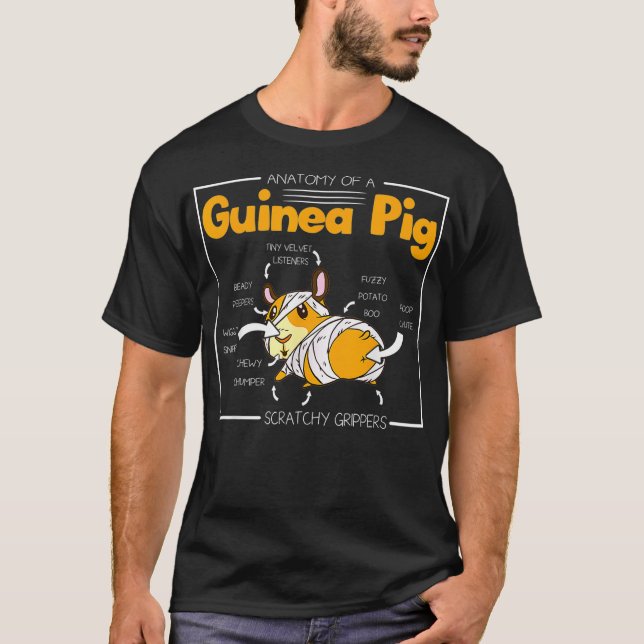Camiseta Guinea Anatomía de cerdos Diseño de Mascota animal (Anverso)
