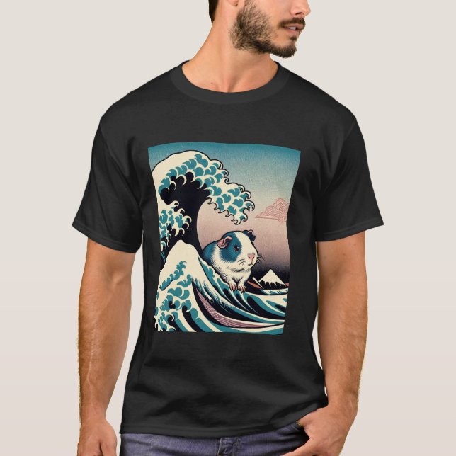 Camiseta Guinea Arte de cerdo La gran ola de los japoneses  (Anverso)