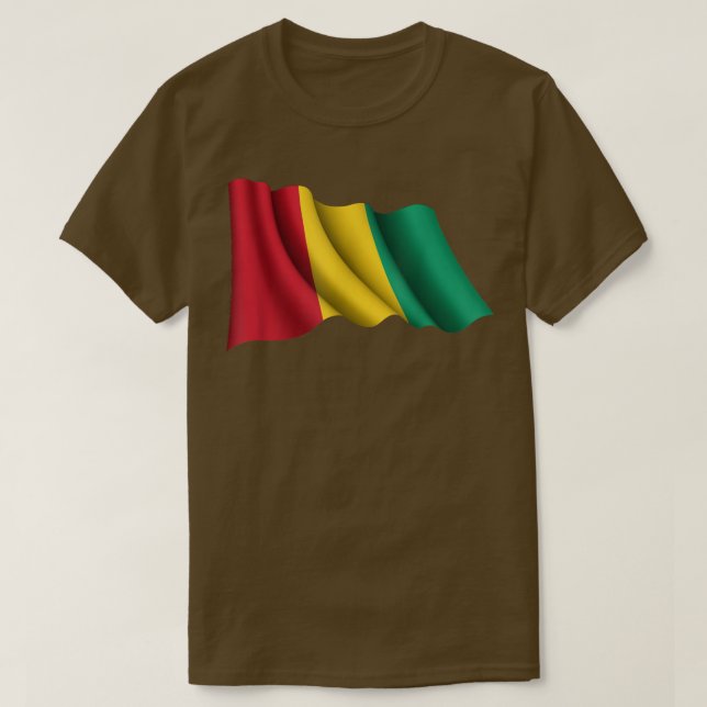 Camiseta Guinea Bandera de la vendimia angustiada Bandera g (Diseño del anverso)