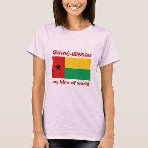 Camiseta Guinea-Bissau Bandera + Mapa + Texto