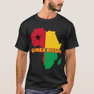 Camiseta Guinea-Bissau-Bissau-Guinea Mapa de bandera del Or