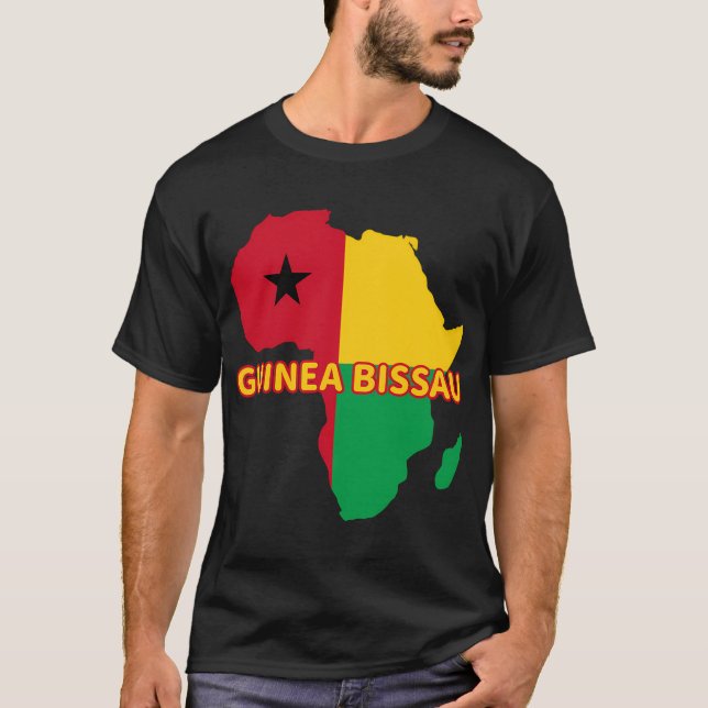 Camiseta Guinea-Bissau-Bissau-Guinea Mapa de bandera del Or (Anverso)