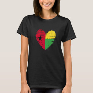 Camiseta Guinea Bissau Corazón Guinea Bissau Bandera de Gui