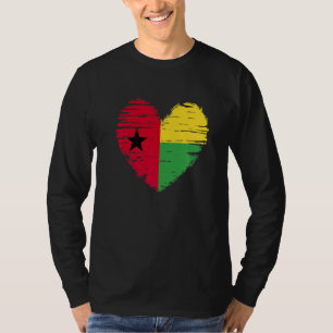 Camiseta Guinea Bissau Corazón Guinea Bissau Bandera de Gui